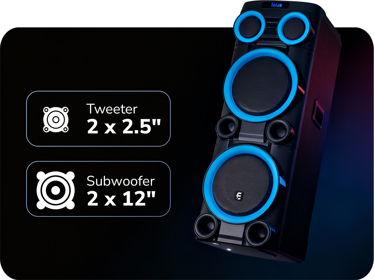 Sistem audio E-BODA Monster Party M200, 400W, Bluetooth, USB, negru
